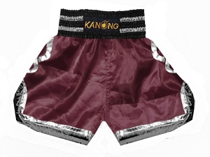 Kanong Boxing Shorts : KNBSH-201-Maroon-Silver